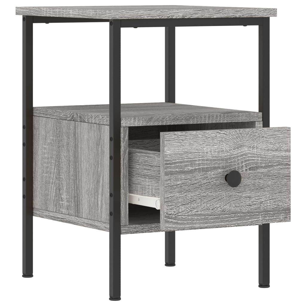 Mesas de cabeceira 2pcs derivados de madeira sonoma cinza