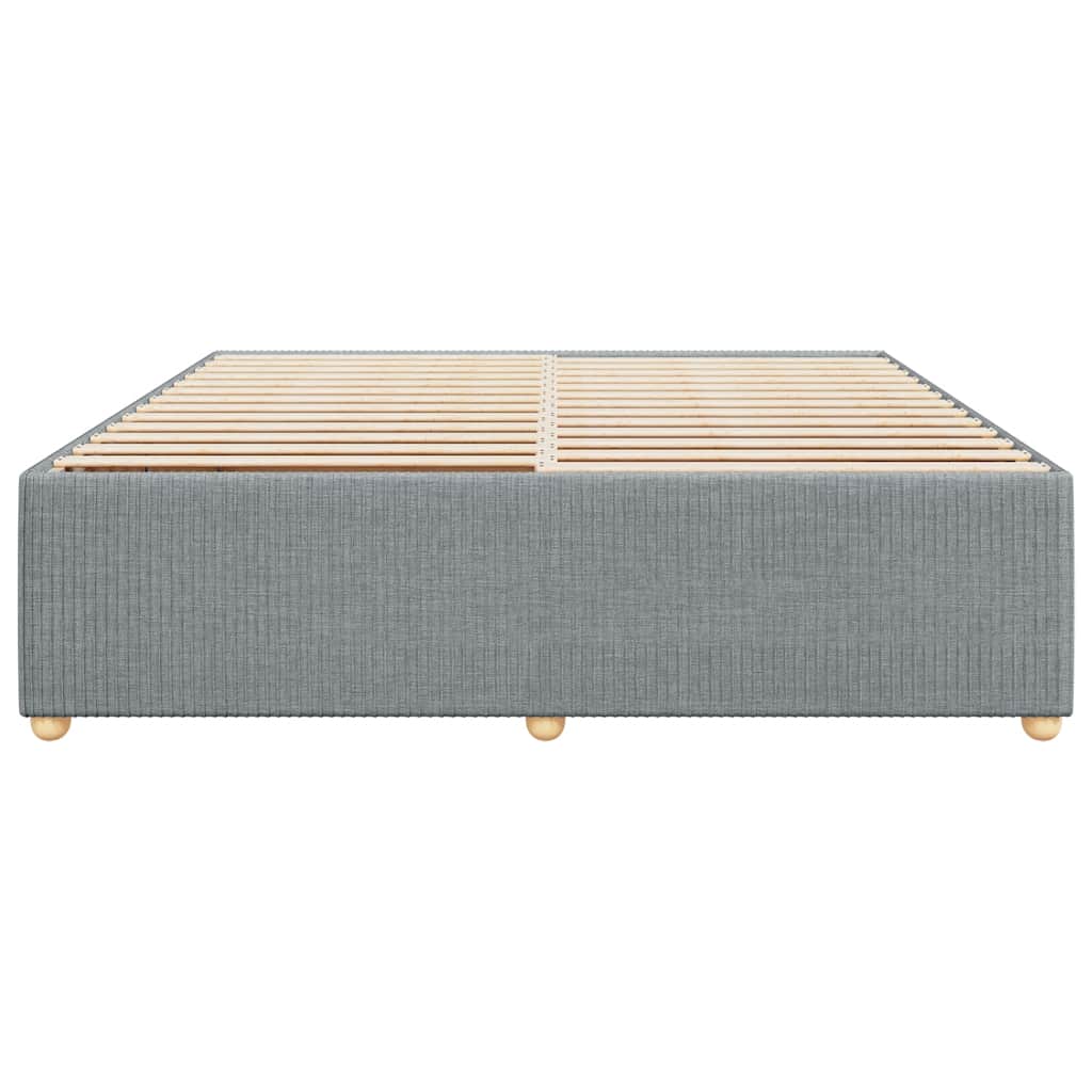 Estrutura de cama sem colchão 200x200 cm tecido cinzento-claro