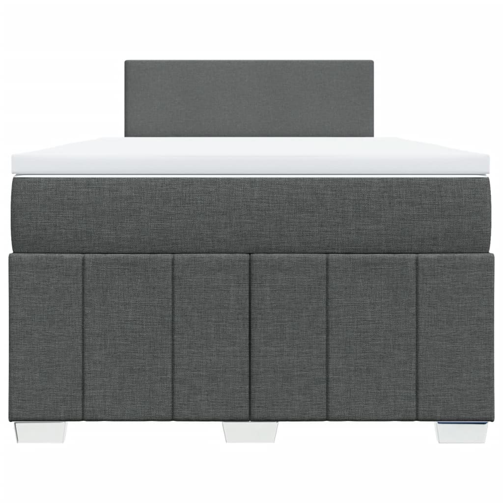 Cama boxspring com colchão 120x190 cm tecido cinzento-escuro