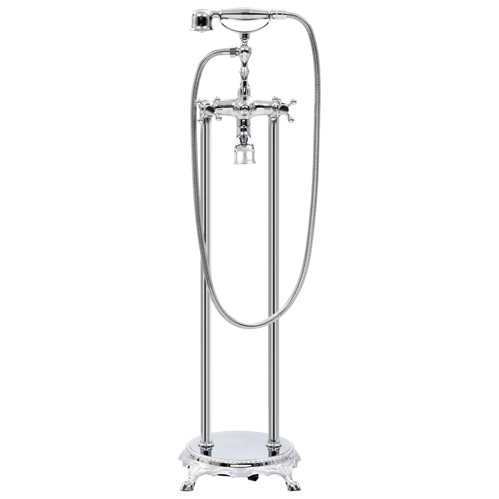 Torneira de pé para banheira aço inoxidável 99,5 cm prateado