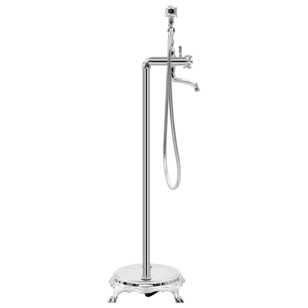 Torneira de pé para banheira aço inoxidável 99,5 cm prateado