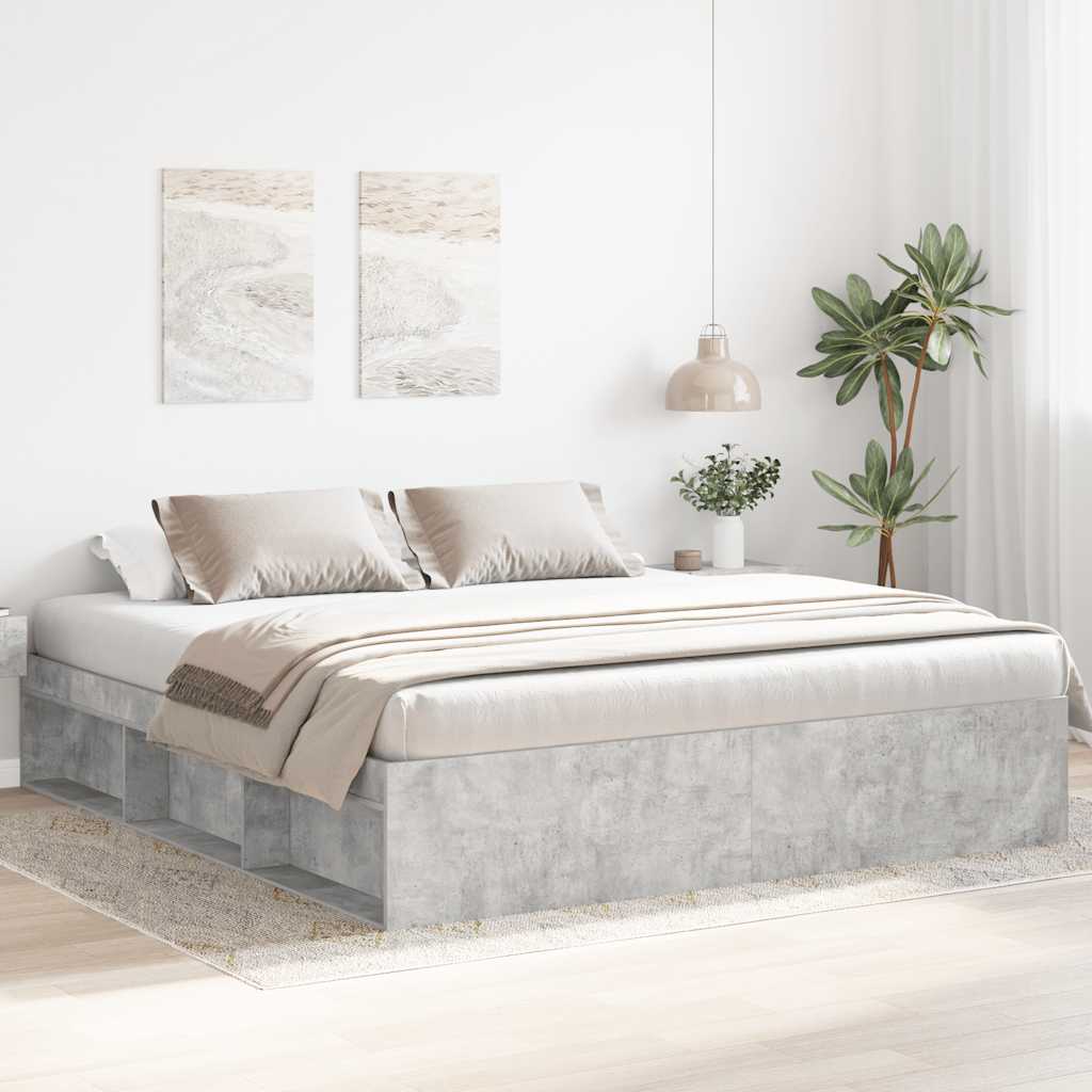 Estrutura de cama 200x200 cm cinza cimento