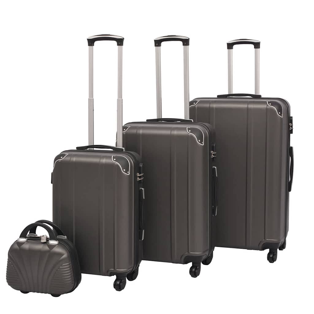 Conjunto de tróleis em estojo rígido 4 pcs antracite