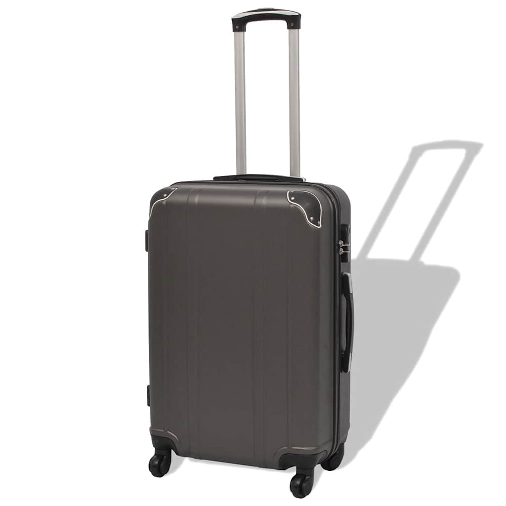 Conjunto de tróleis em estojo rígido 4 pcs antracite