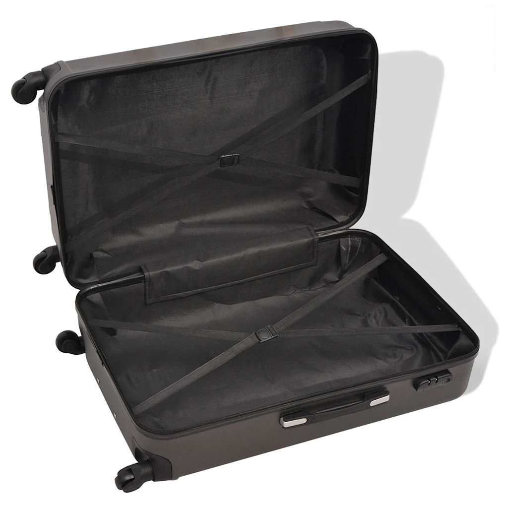 Conjunto de tróleis em estojo rígido 4 pcs antracite