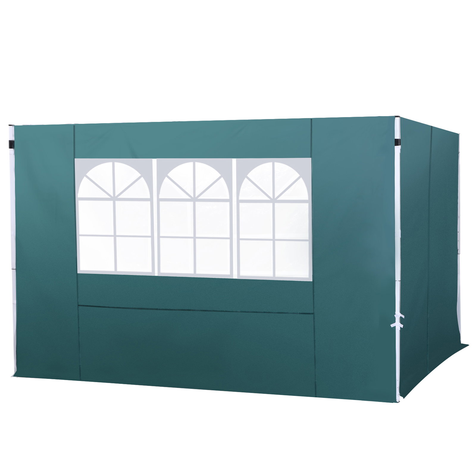 2 Paredes laterais para tenda 3x3 m parede lateral de substituição de tecido oxford com janela 300x200 cm verde