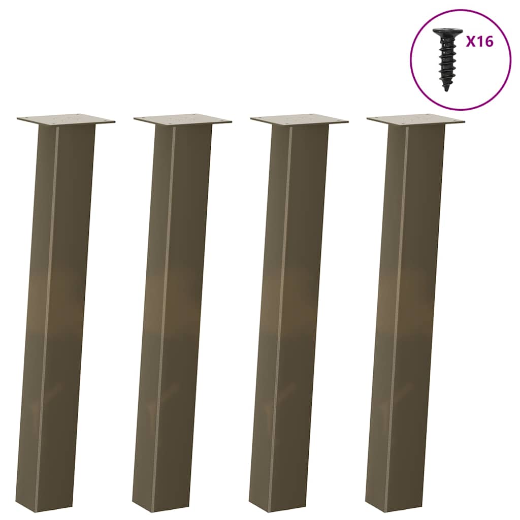 Pés de mesa de console 4 peças aço natural 72 cm aço