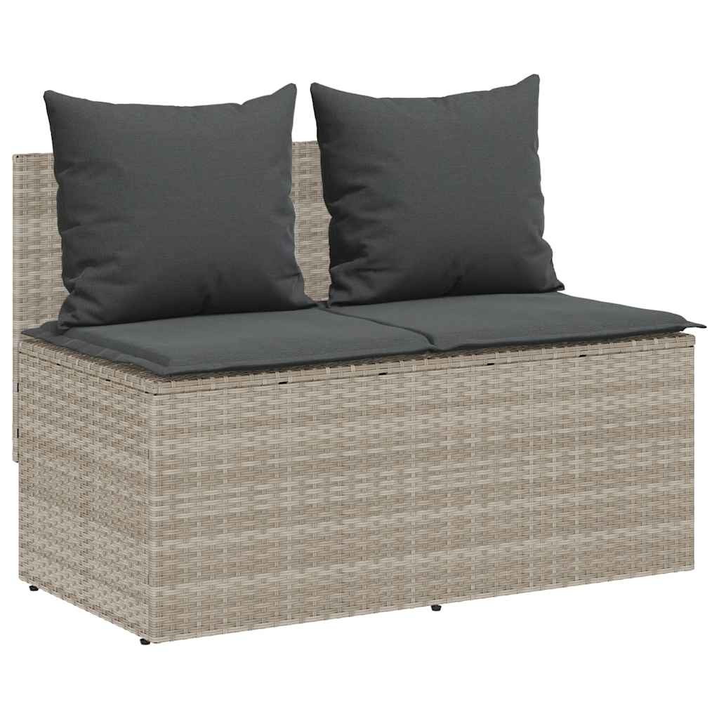 3 Pcs conjunto de jantar p/ jardim c/ almofadões cinzento claro