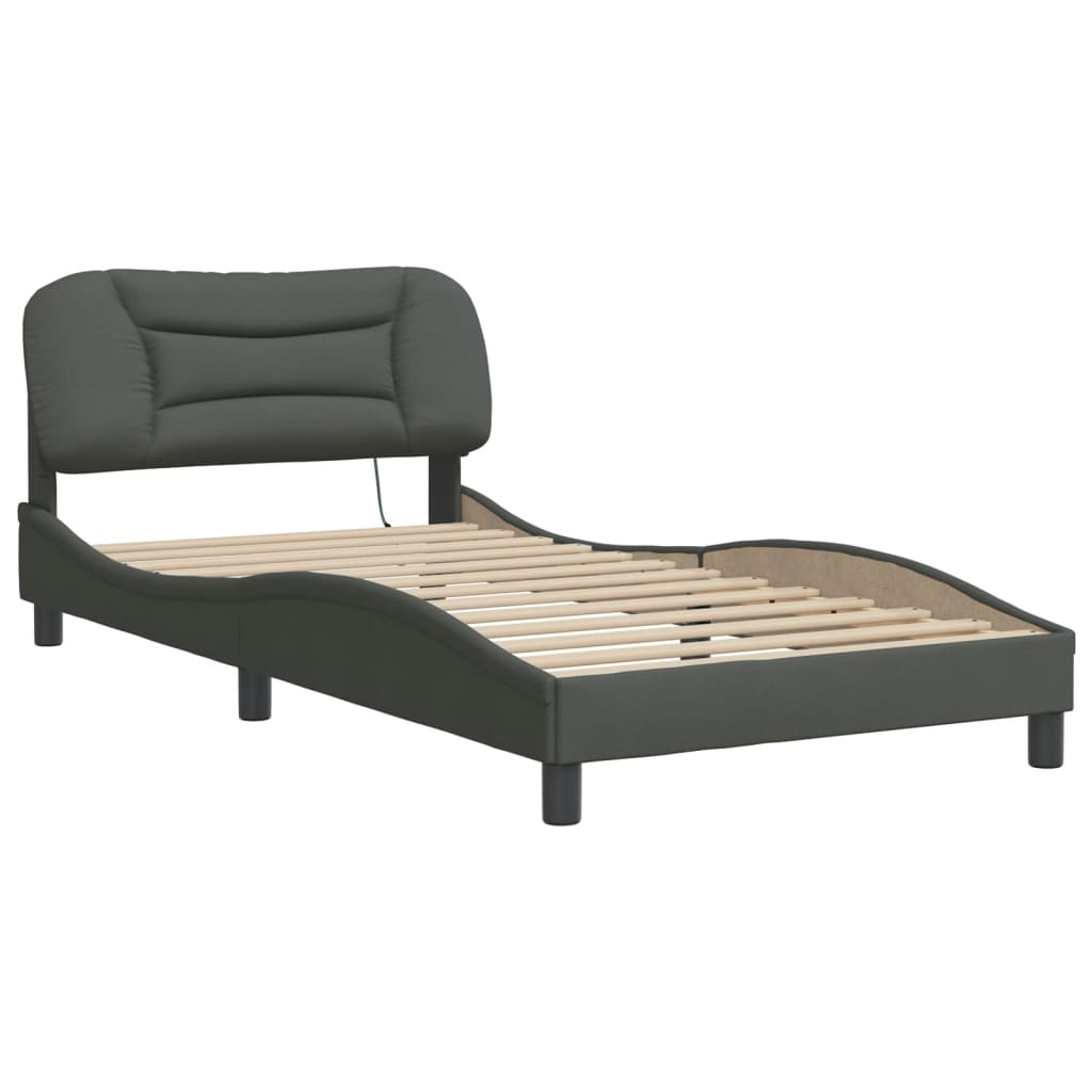 Estrutura de cama com LED sem colchão hvar 100x200 cm tecido