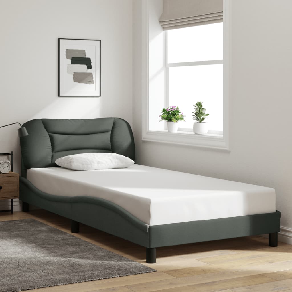 Estrutura de cama com LED sem colchão hvar 100x200 cm tecido