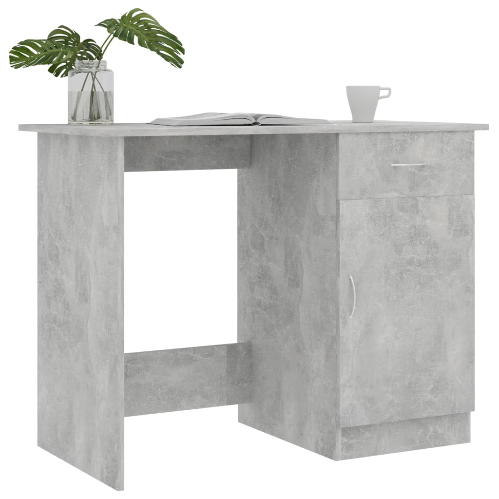 Secretária 100x50x76 cm derivados de madeira cinzento cimento