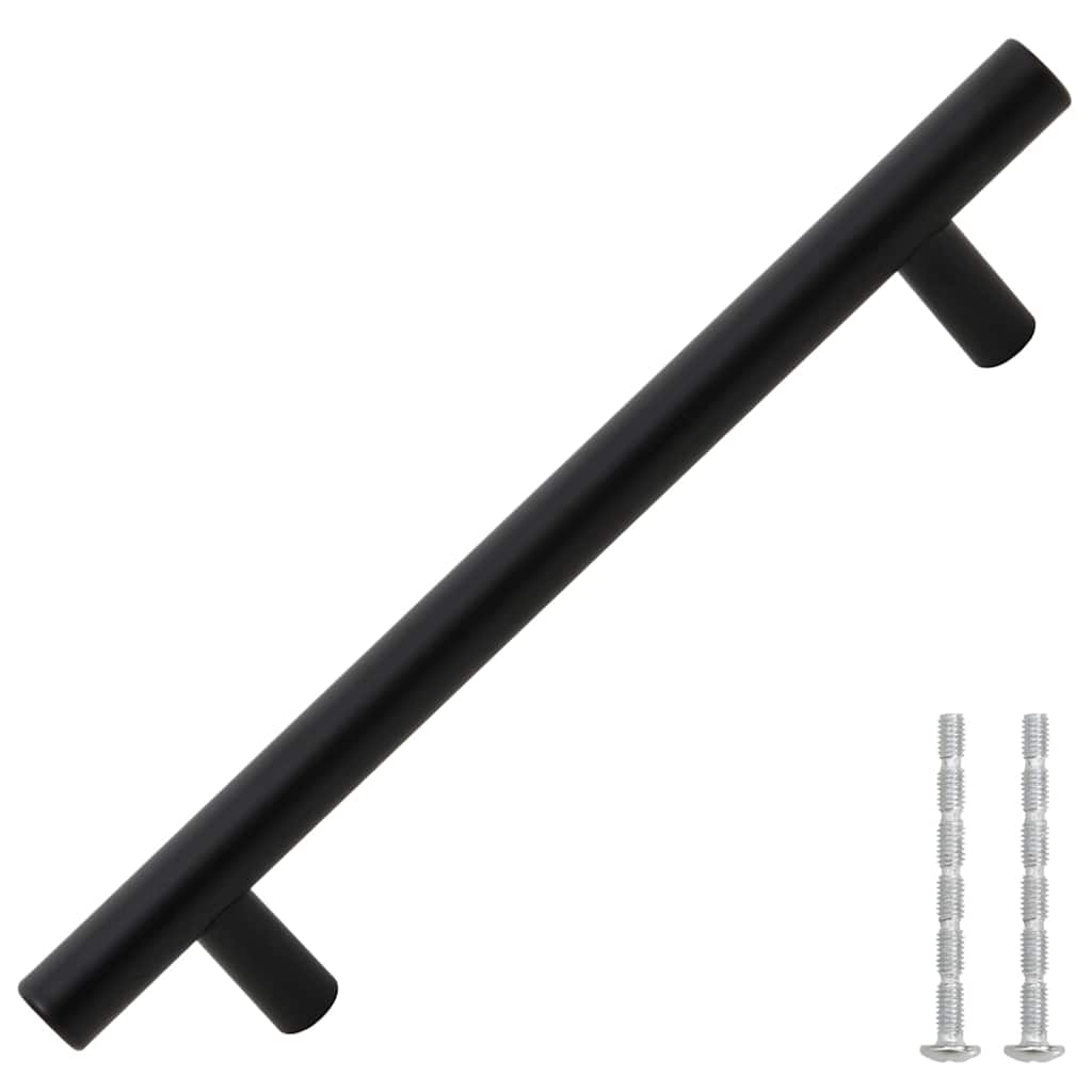 Puxadores para móveis 10 pcs 160 mm aço inoxidável preto