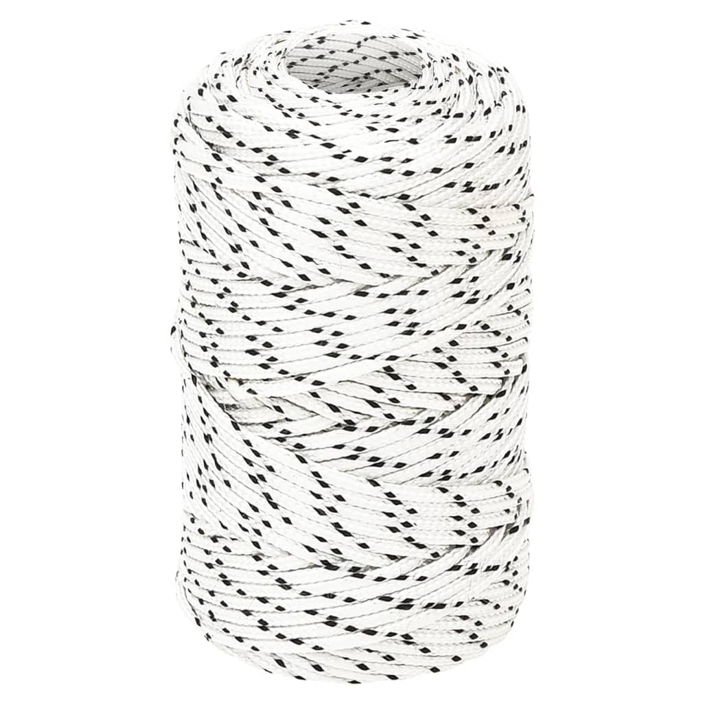 Corda entrançada para barco 2 mm x 500 m poliéster branco