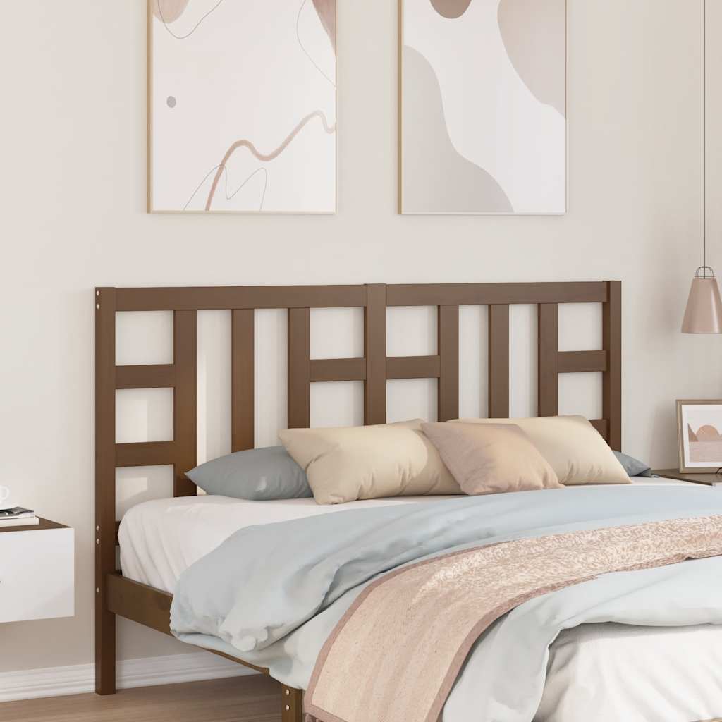 Cabeceira de cama 146x4x100 cm pinho maciço castanho mel
