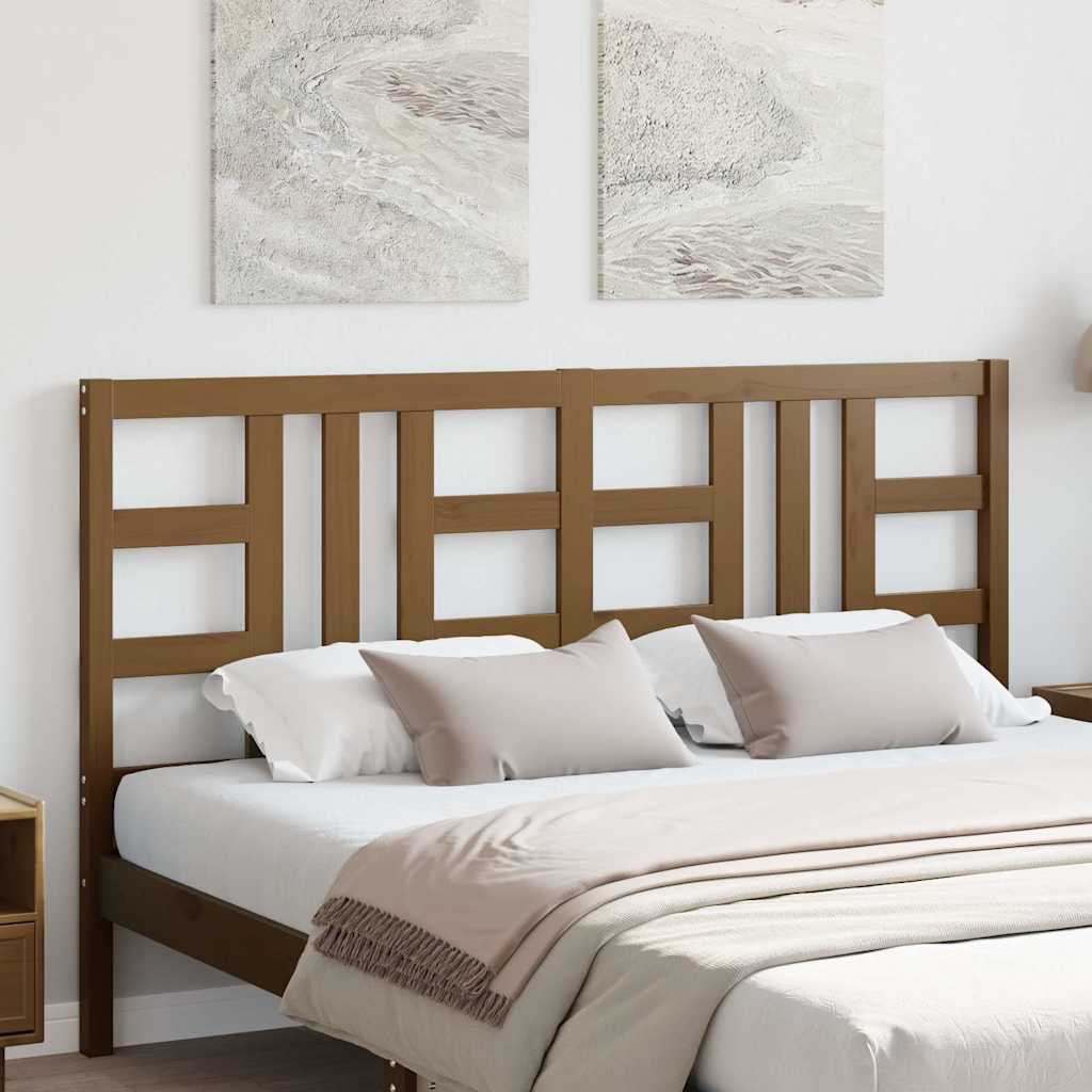 Cabeceira de cama 146x4x100 cm pinho maciço castanho mel