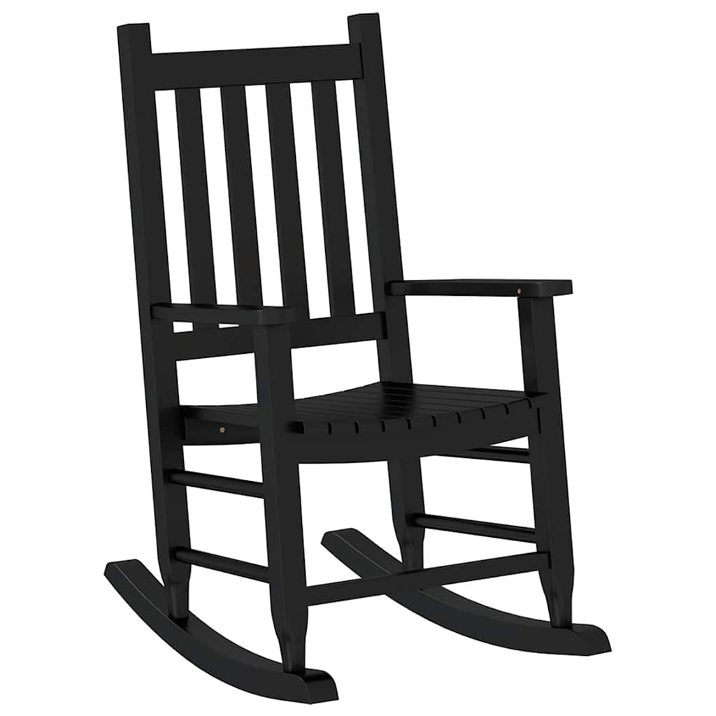 Cadeiras de baloiço infantis 2 pcs álamo maciço preto