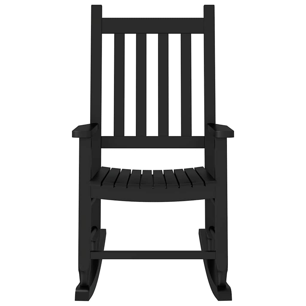 Cadeiras de baloiço infantis 2 pcs álamo maciço preto