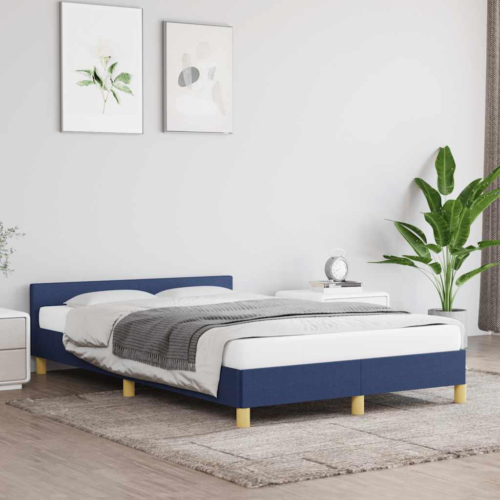 Estrutura cama c/ cabeceira sem colchão 120x200 cm tecido azul