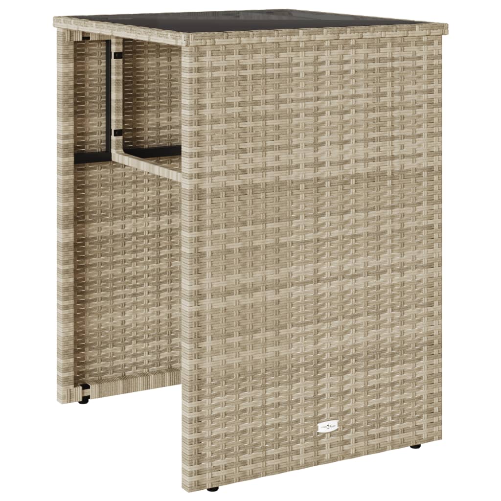 3 Pcs conjunto bistrô com almofadões vime PE cinzento claro