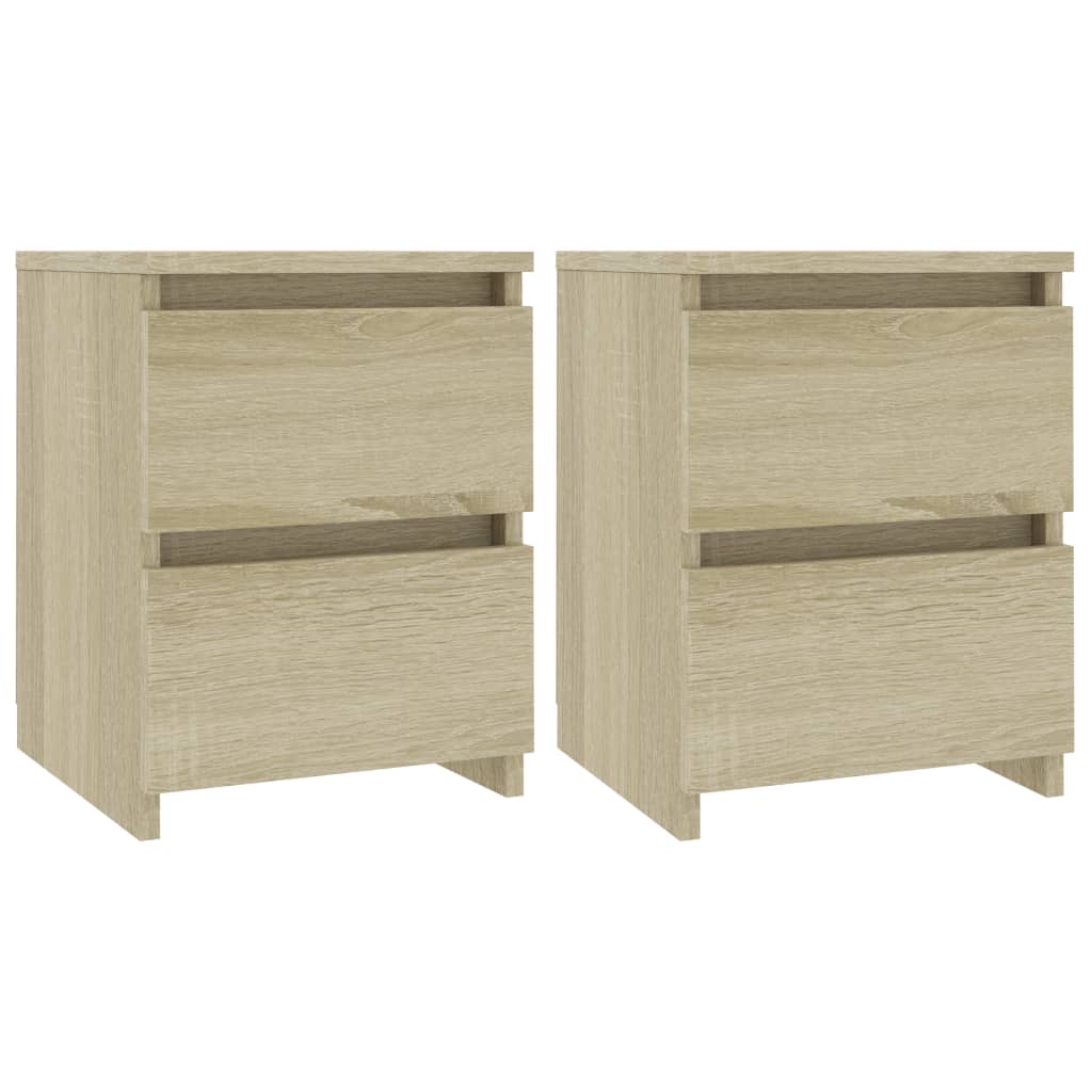 Mesa de cabeceira 2 pcs 30x30x40 cm contrap. carvalho sonoma