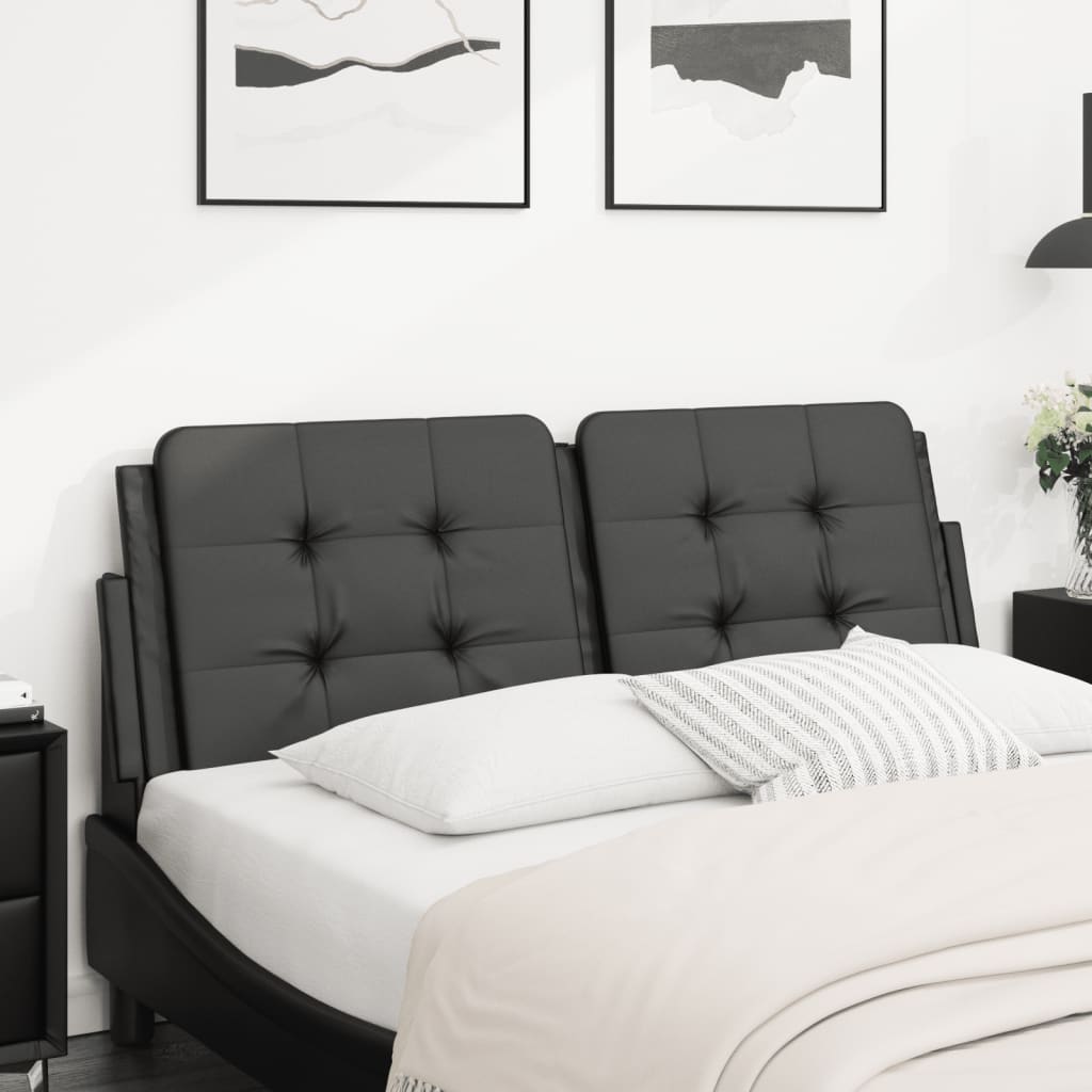 Almofadão de cabeceira zadar 140 cm couro artificial preto