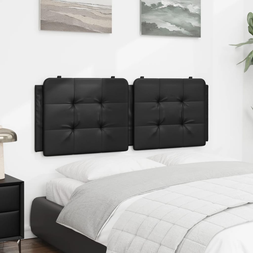 Almofadão de cabeceira zadar 140 cm couro artificial preto