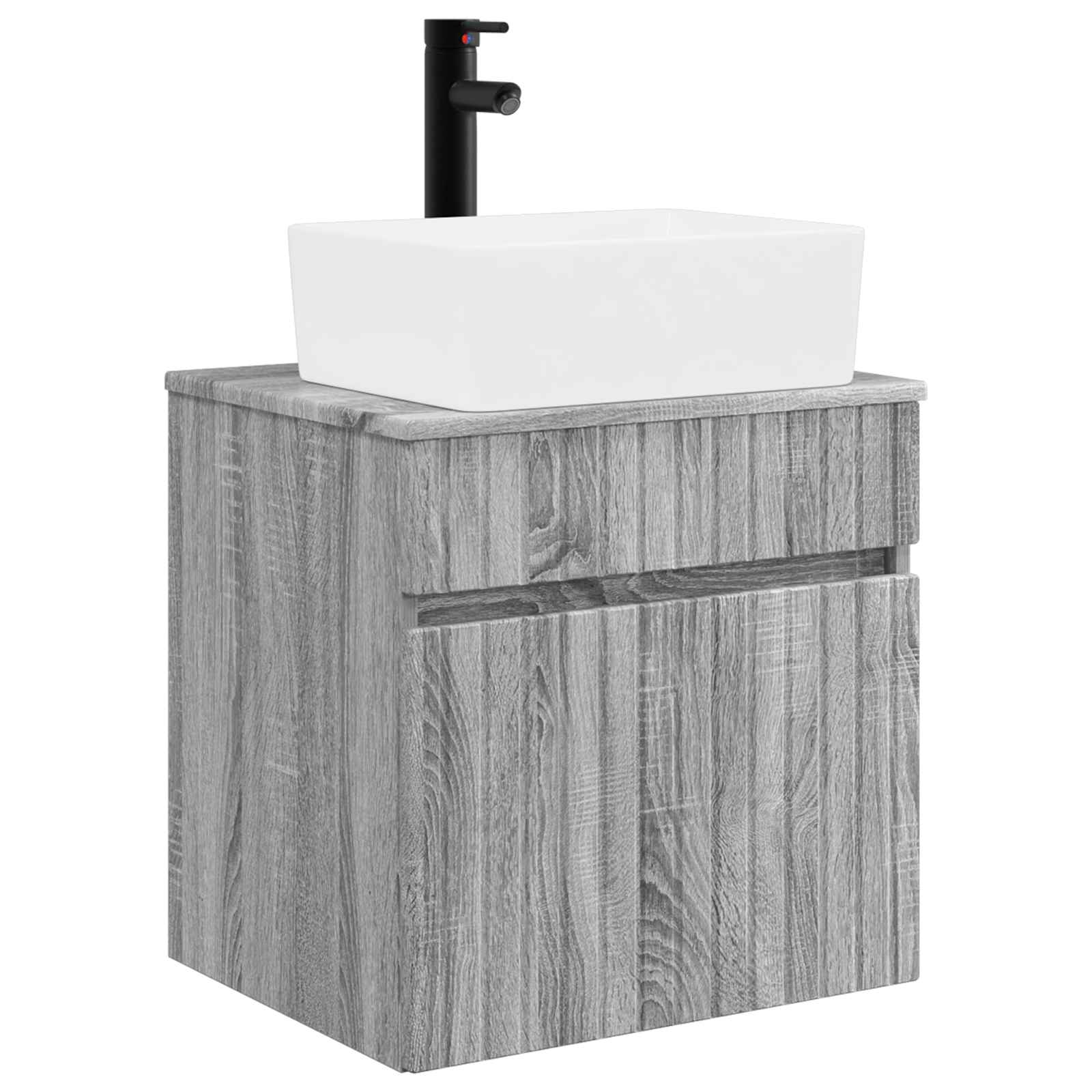 Vanidade de pia de parede sonoma cinzento 49 x 41 x 63 cm