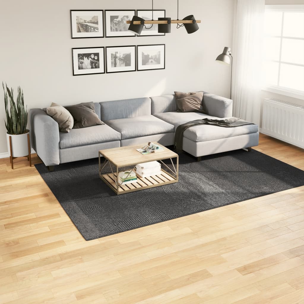 Tapete de pelo curto iza visual escandinavo 200x280cm antracite