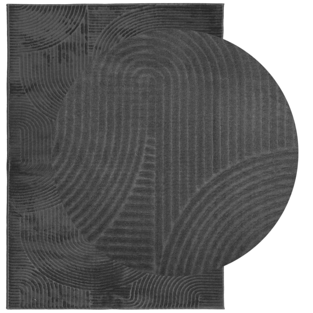 Tapete de pelo curto iza visual escandinavo 200x280cm antracite