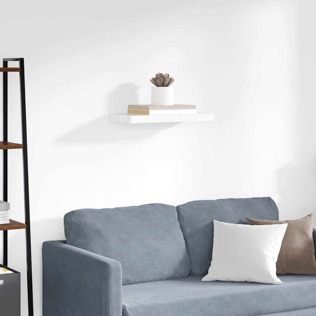 Prateleira de parede suspensa 50x23,5x3,8 cm MDF branco