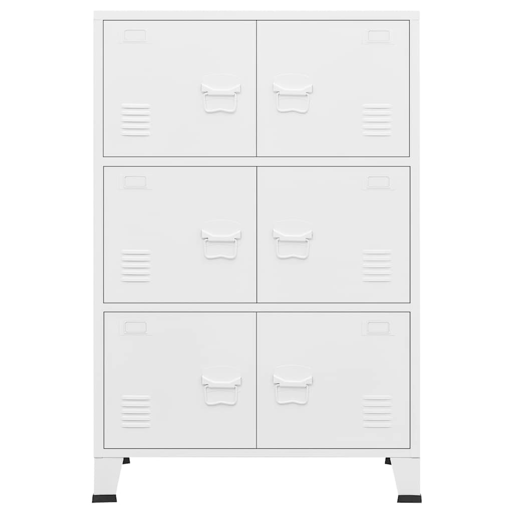 Aparador de arrumação industrial 75x40x115 cm metal branco