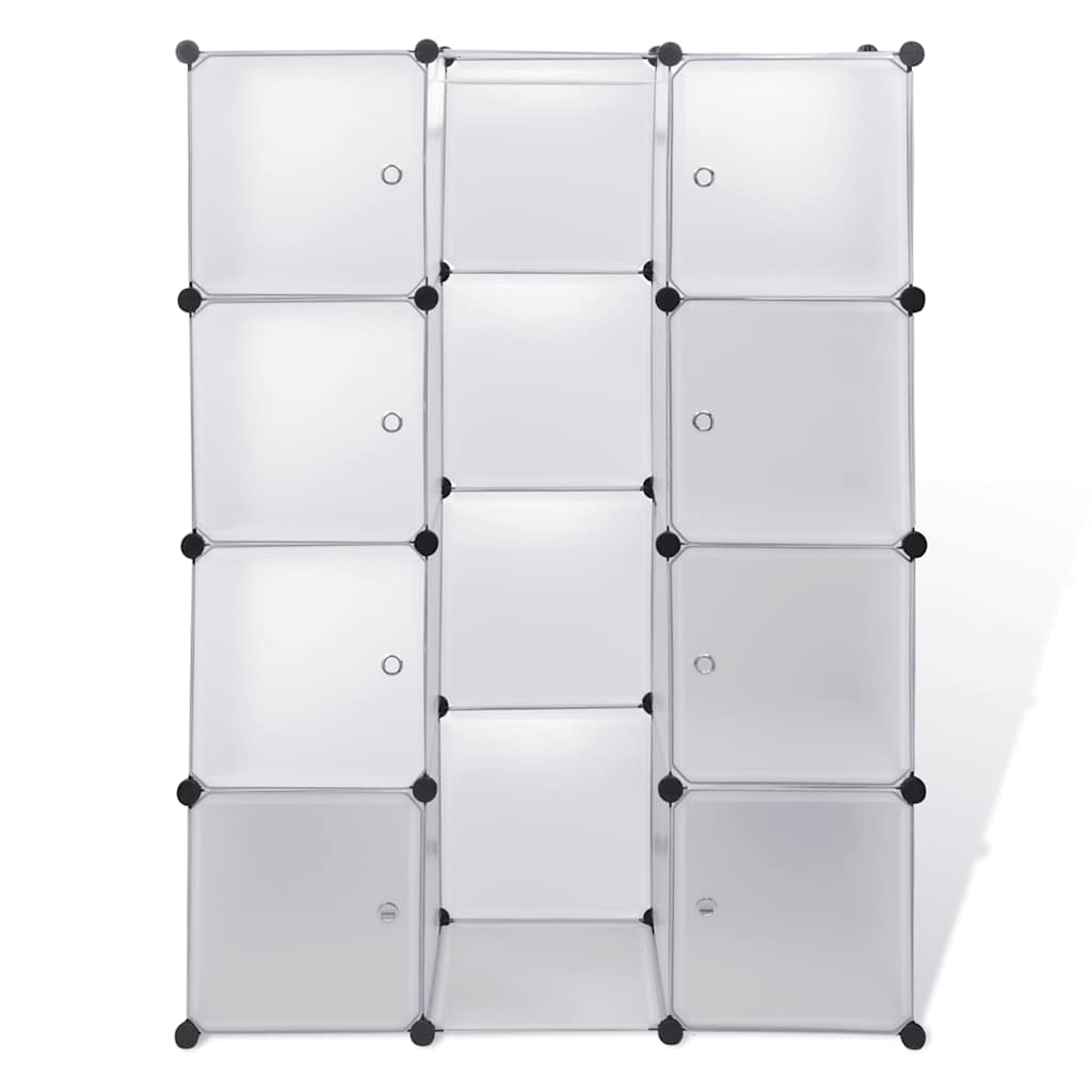 Armário plástico modular 9 gavetas 109x36,5x143 cm branco