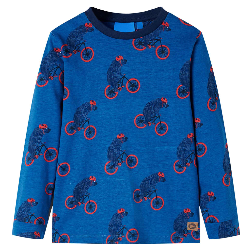 Pijama de manga comprida para criança azul-petróleo 104