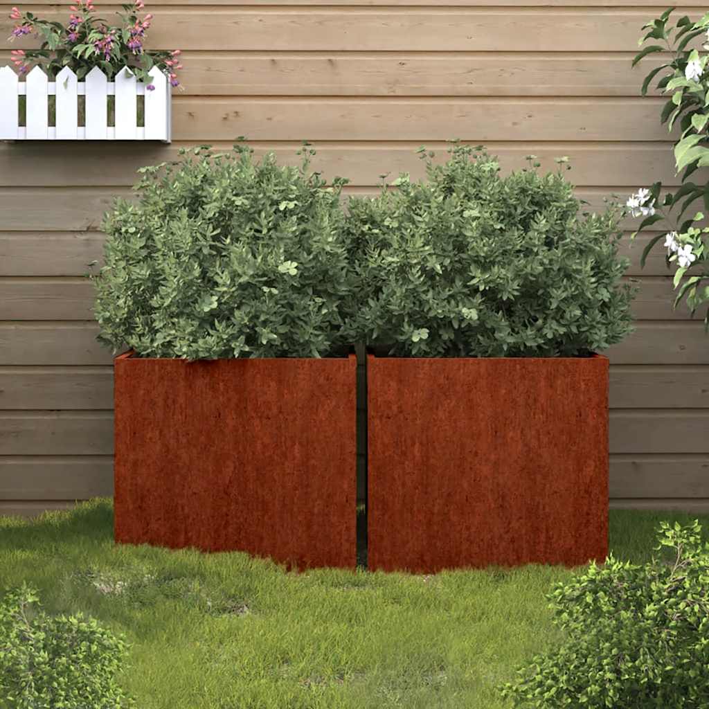 Vasos/floreiras 2 pcs 49x47x46 cm aço corten