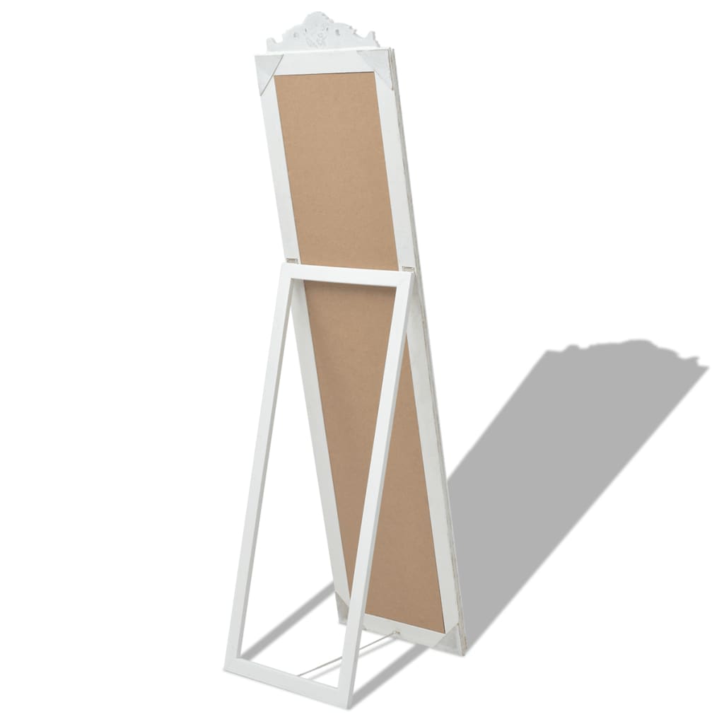 Espelho de pé estilo barroco 160x40 cm branco