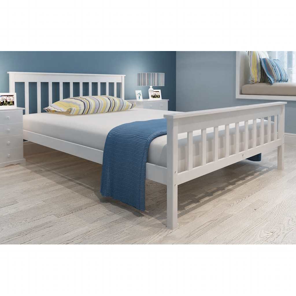Cama com colchão 140x200 cm madeira de pinho maciça