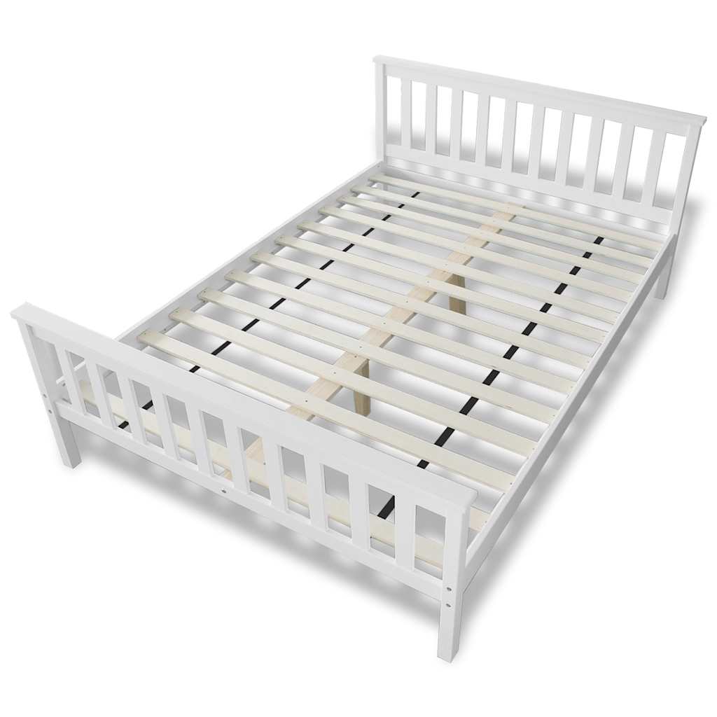 Cama com colchão 140x200 cm madeira de pinho maciça