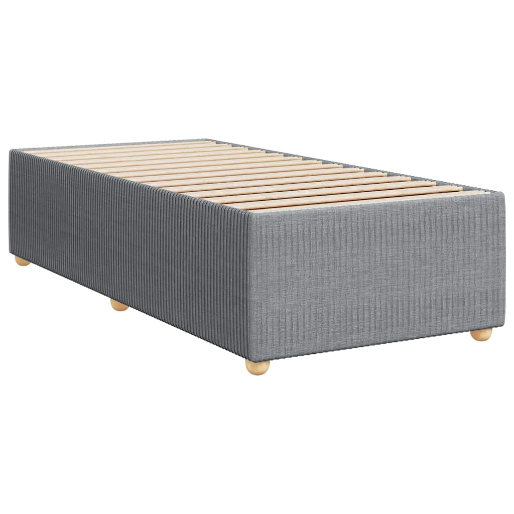 Estrutura de cama sem colchão 90x190 cm tecido cinzento-claro