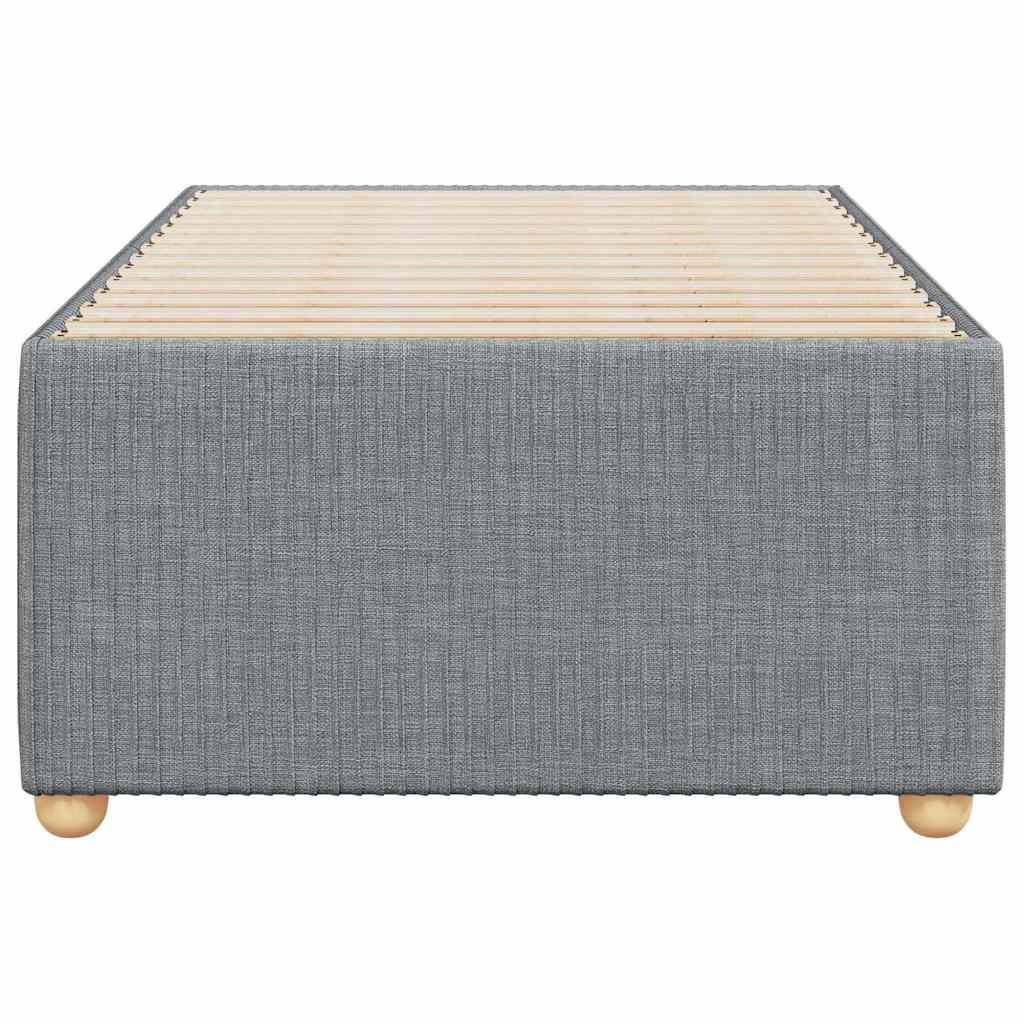 Estrutura de cama sem colchão 90x190 cm tecido cinzento-claro