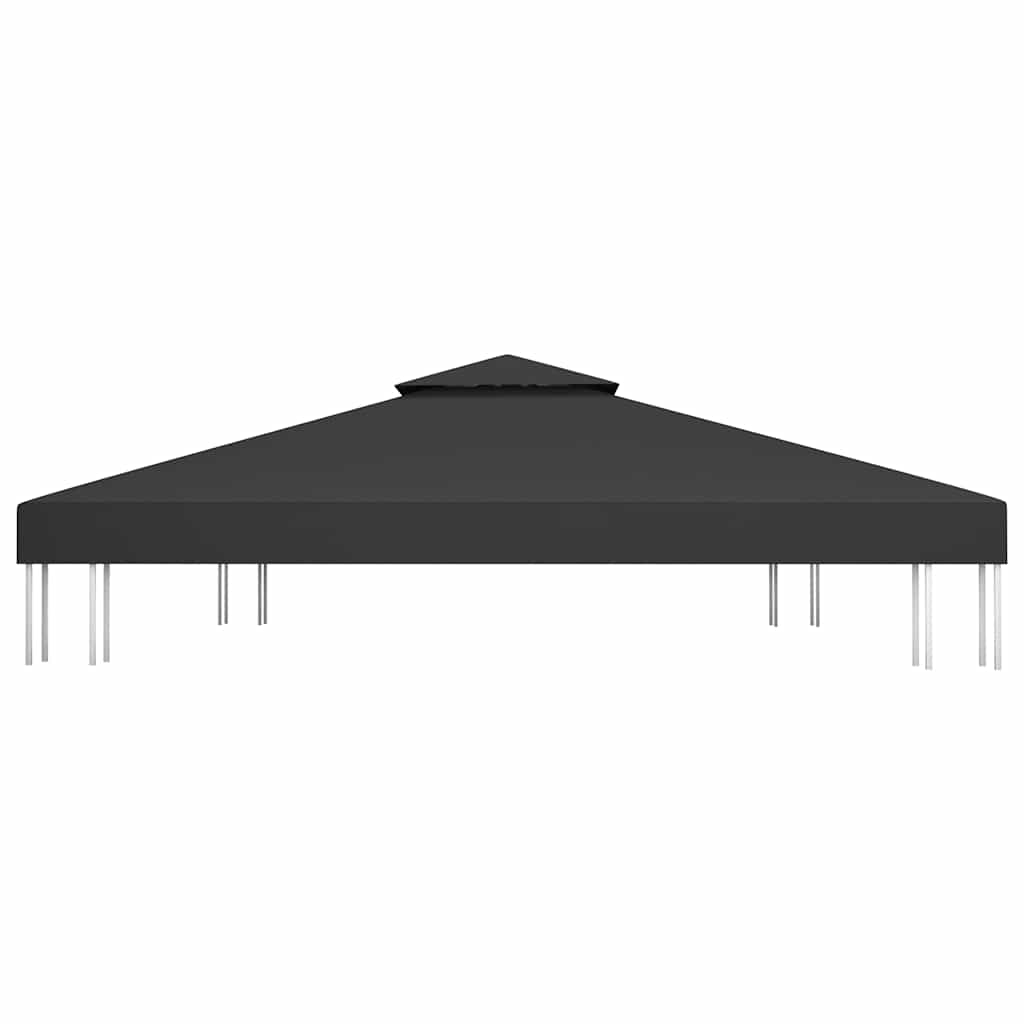 Cobertura de gazebo com 2 camadas 310 g/m² 4x3 m preto