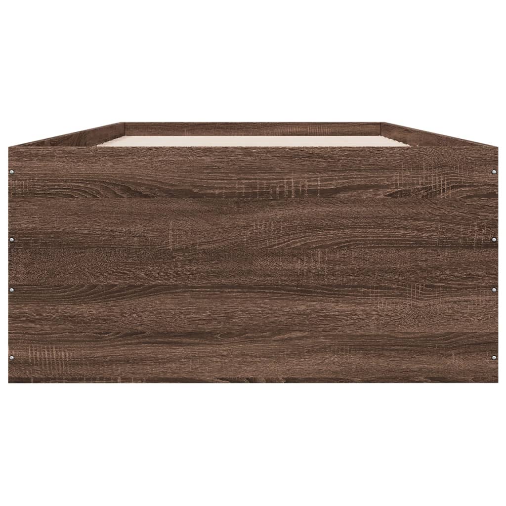 Estrutura cama 100x200cm derivados de madeira carvalho castanho