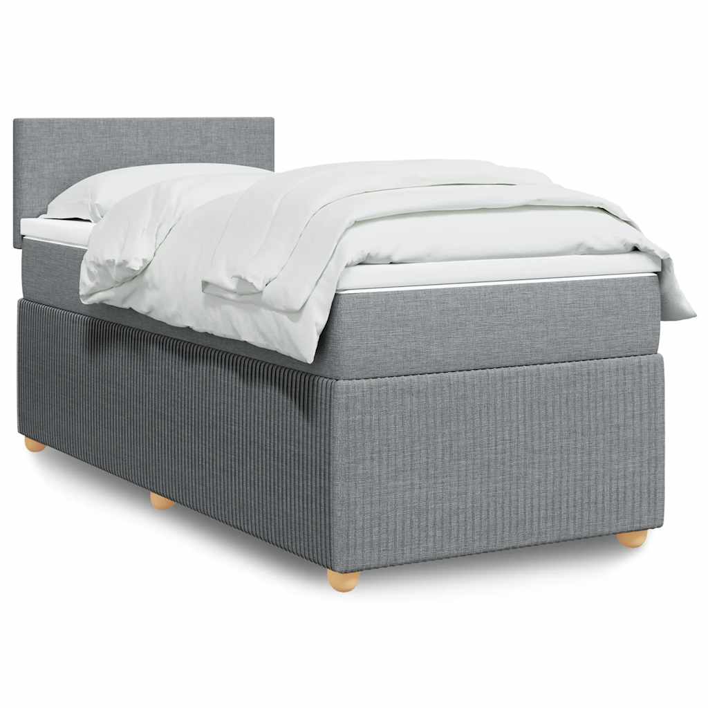 Cama com molas/colchão 80x200 cm tecido cinza-claro