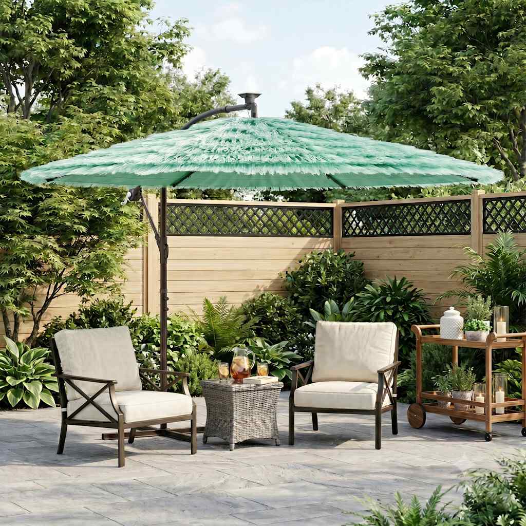 Guarda-sol de jardim com poste de aço 269x269x235 cm verde