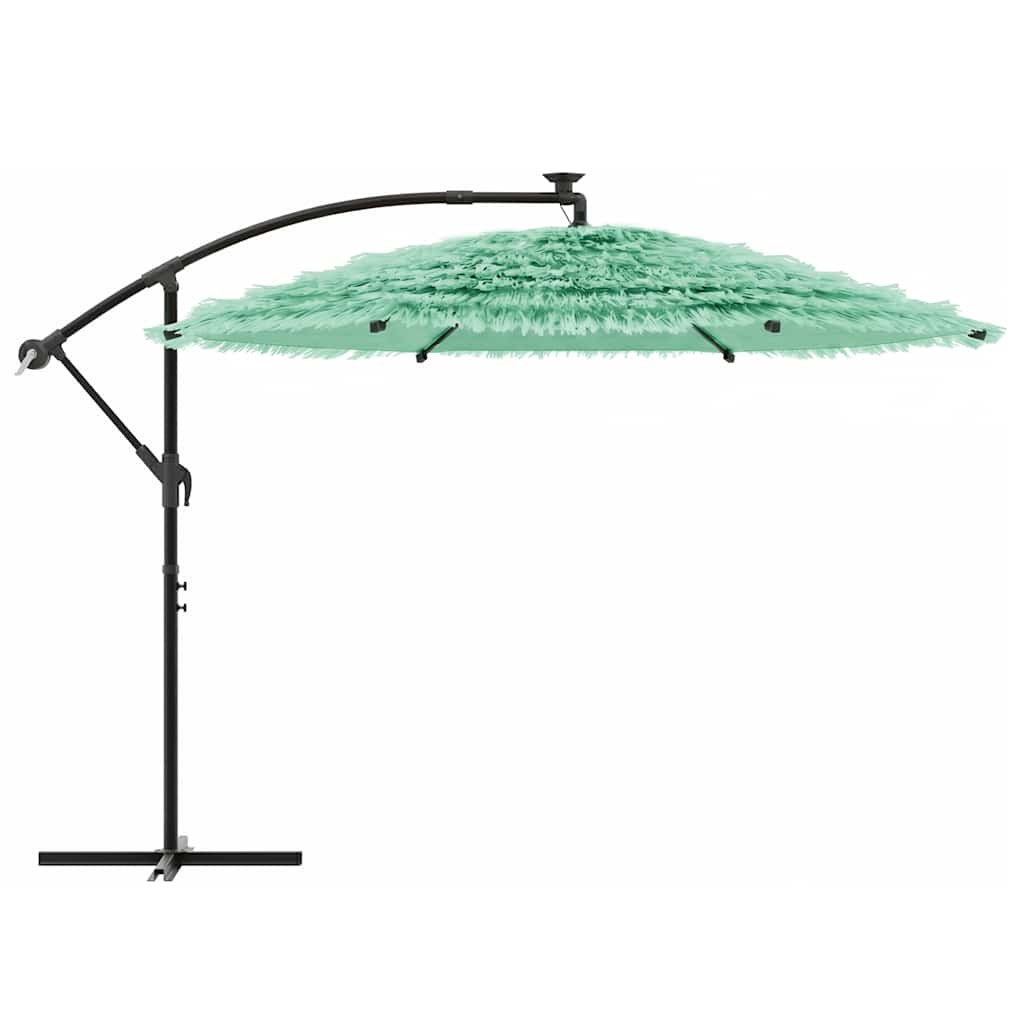 Guarda-sol de jardim com poste de aço 269x269x235 cm verde