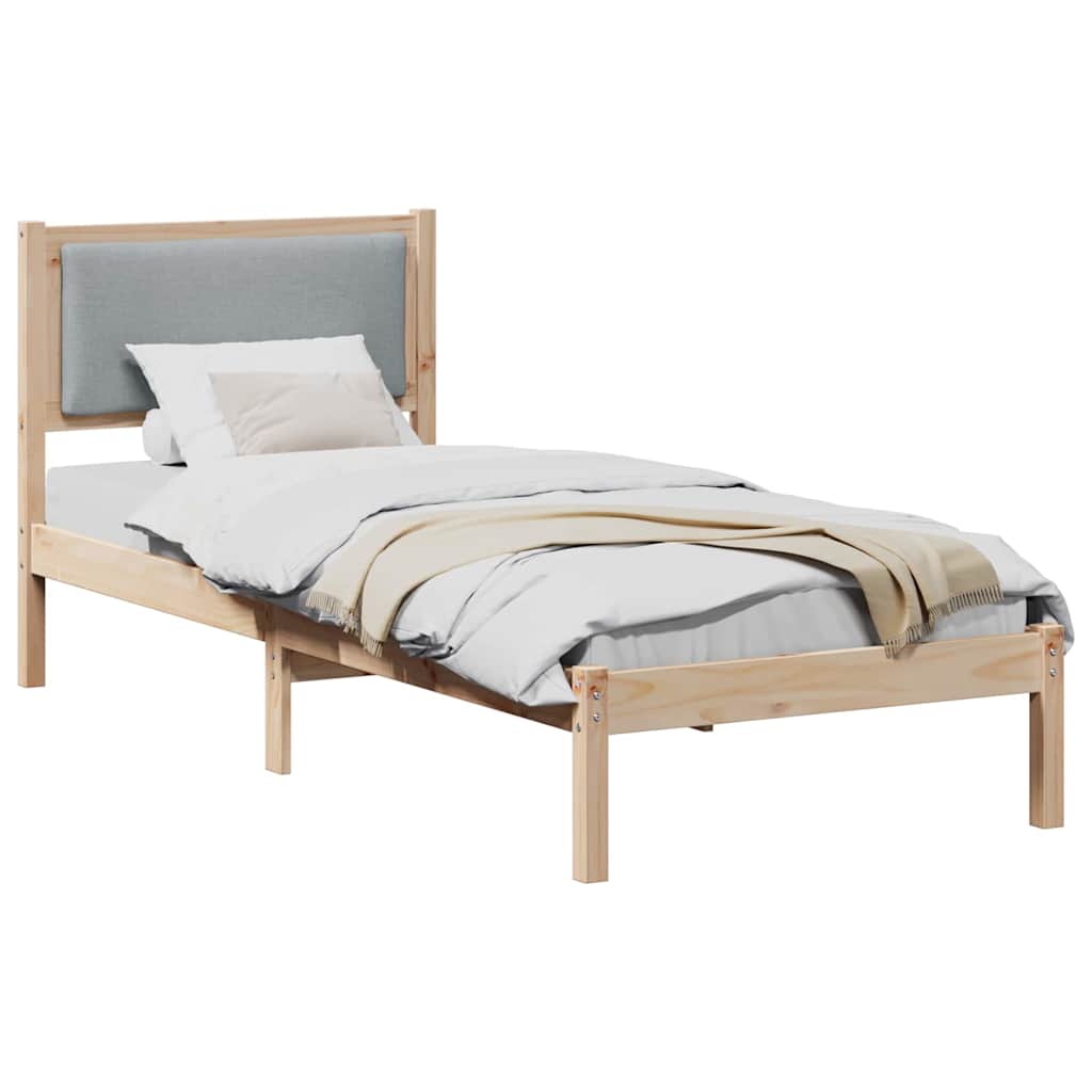 Estrutura da cama com cabeceira cinzento-claro 80 x 200 cm
