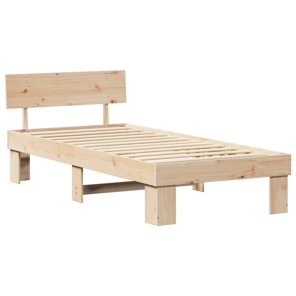 Estrutura da cama com cabeceira natural 80 x 200 cm