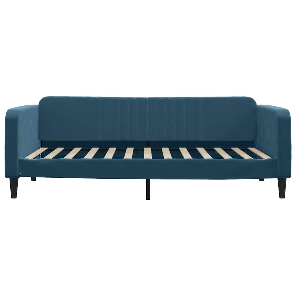 Sofá-cama com colchão 100x200 cm veludo azul