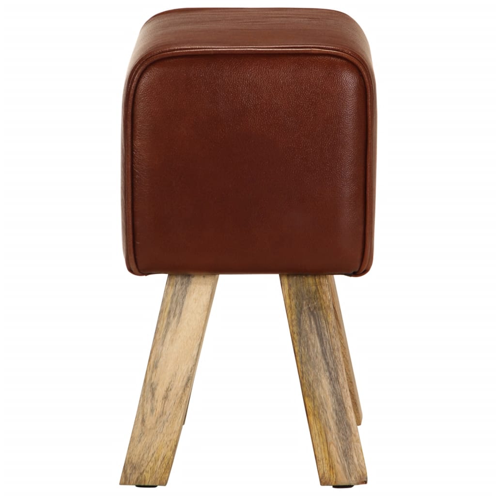 Boque de ginásio 38 cm couro genuíno castanho/mangueira maciça