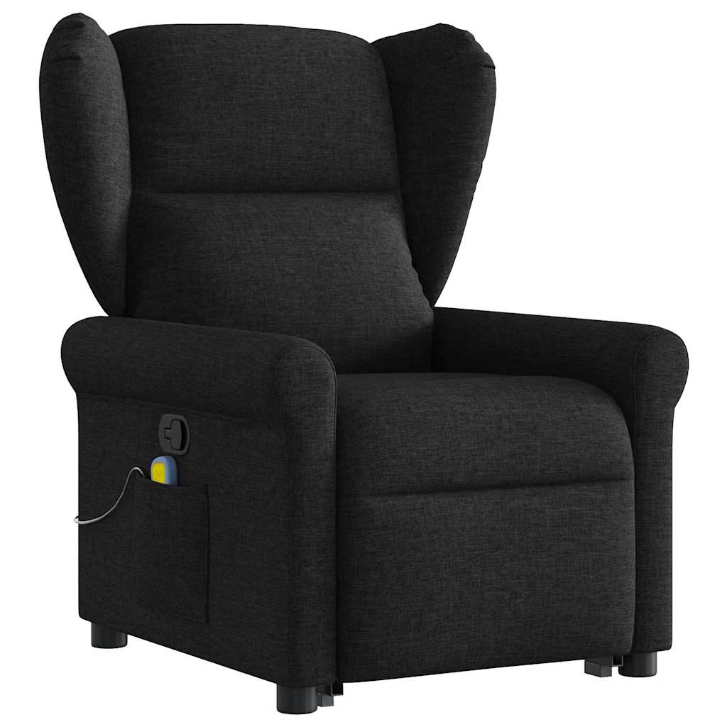 Poltrona de massagens reclinável elevatória tecido preto