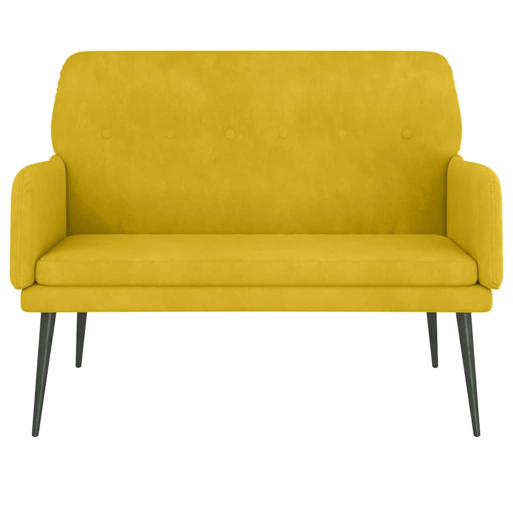 Banco 108x79x79 cm veludo amarelo